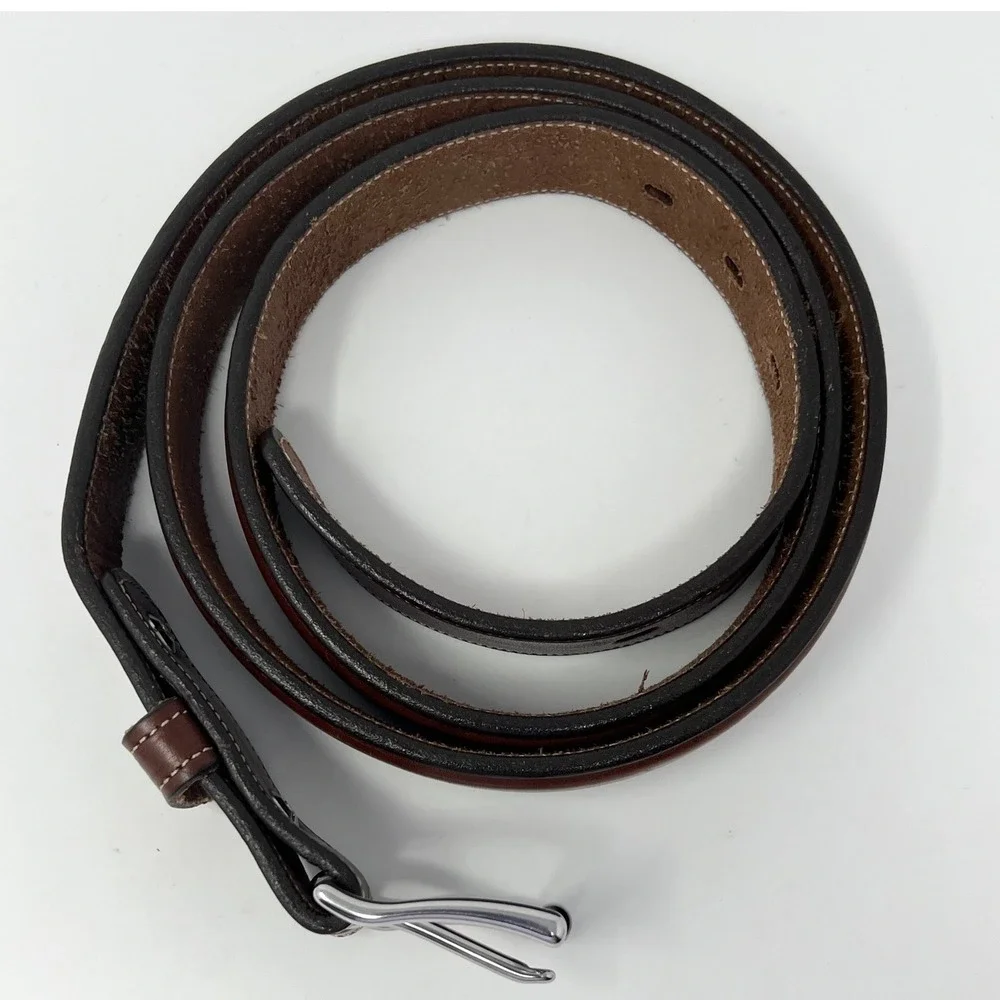 Hanks Belts The Esquire 100 Year Brown Leather Made in USA Sz 50 Belt Stitched